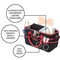 Craft and Art Organizer Tote Bag - Red Nylon Fabric Art Caddy with Pockets - for Art, Craft, Sewing, Medical, and Office Supplies Storage